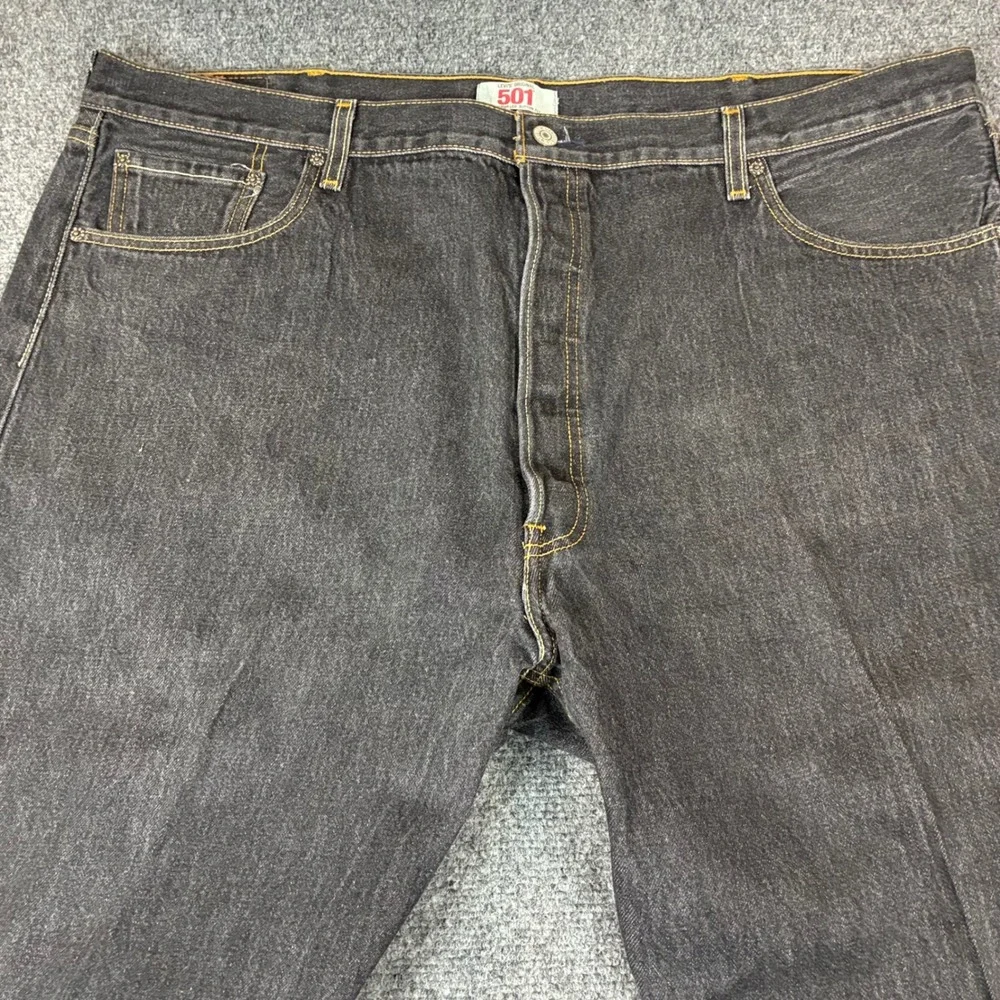 Y2K 90s Levis 501 Original Straight Leg Jeans Mens 46x32 Dark Wash Button Fly